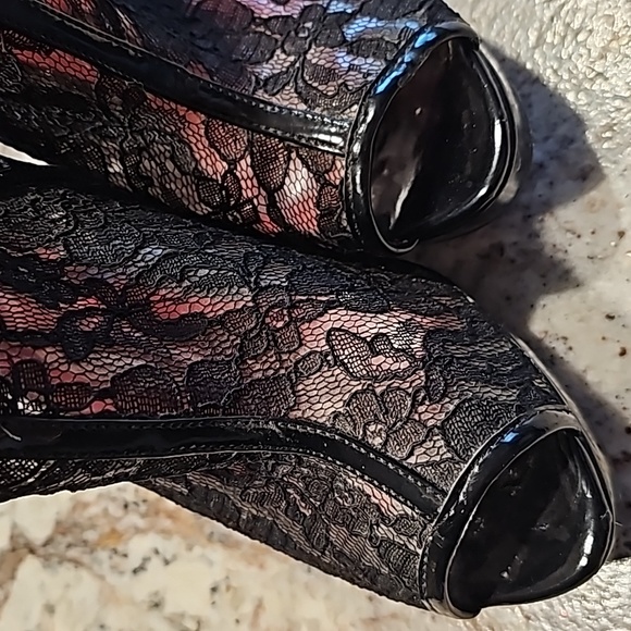 Nadara Black Lace Heels - Picture 5 of 9